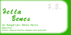 hella bencs business card